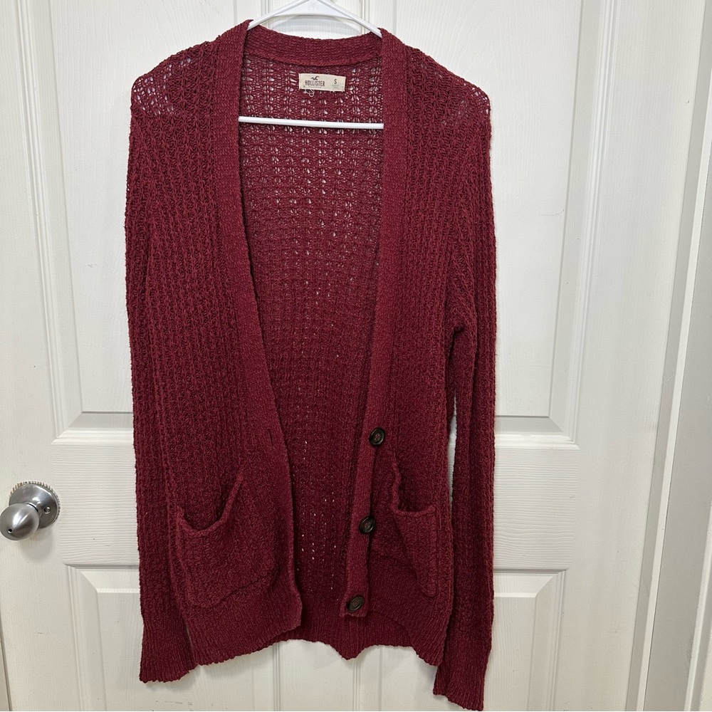 Hollister Burgundy Cardigan